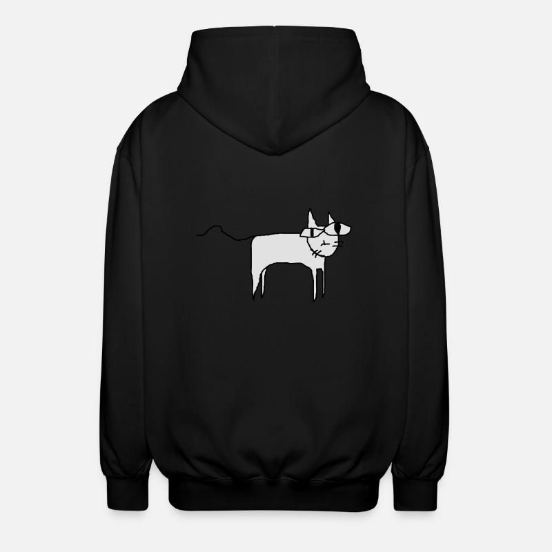 Cat - Unisex Hooded Jacket - black