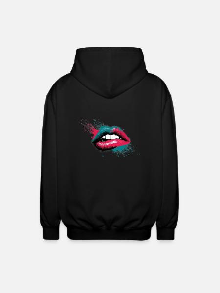 Hot Lips - Unisex Kapuzenjacke - Schwarz