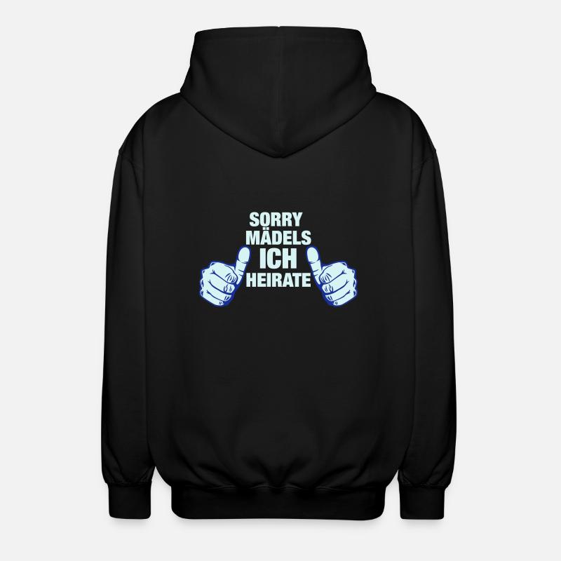JGA_thumbs_ich heirate - Unisex Kapuzenjacke - Schwarz
