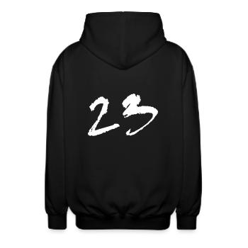 23 tekno - Veste à capuche unisexe - noir - Dos - AI Model Male 185 light (185cm)