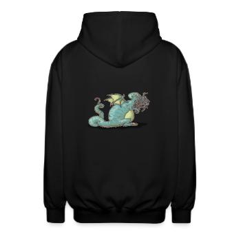Cthulhu-Cartoon - Unisex Kapuzenjacke - Schwarz - Hinten - AI Model Male 185 light (185cm)