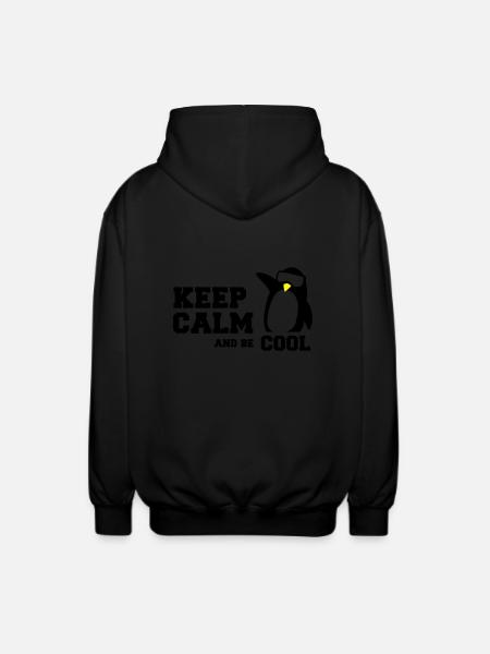 penguin keep calm - Unisex Kapuzenjacke - Schwarz