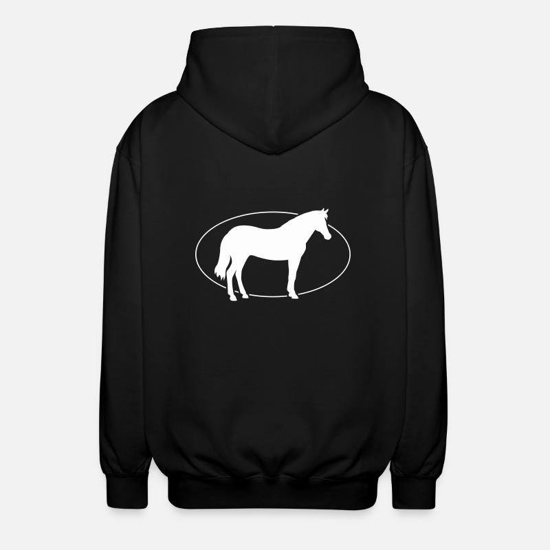 Pferd Cheval - Veste à capuche unisexe - noir