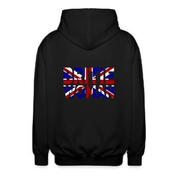 Britie Woman | Pretty Woman - Unisex Kapuzenjacke - Schwarz - Hinten - AI Model Male 185 light (185cm)