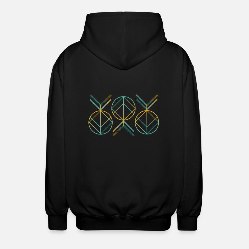 Neon art deco pattern - Unisex Hooded Jacket - black