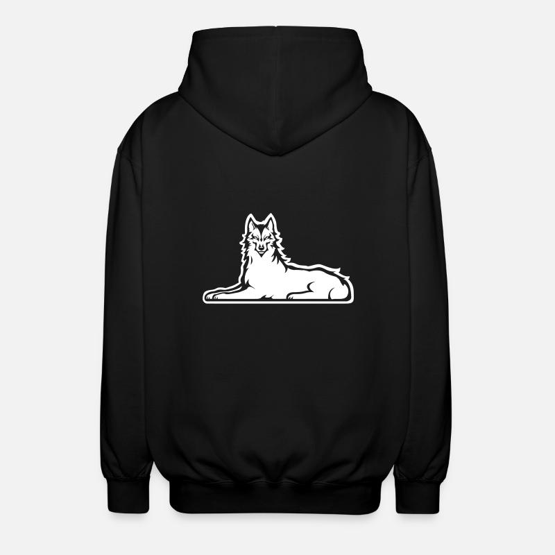 Tschetschenischer Weißer Wolf - Unisex Kapuzenjacke - Schwarz