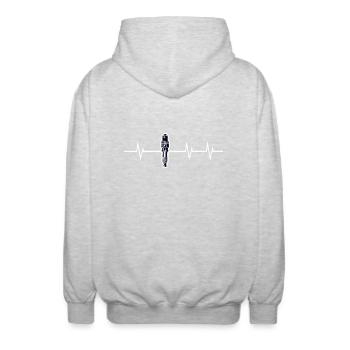 Herzschlag eines Schraubers - Unisex Kapuzenjacke - Hellgrau meliert - Hinten - AI Model Male 185 light (185cm)