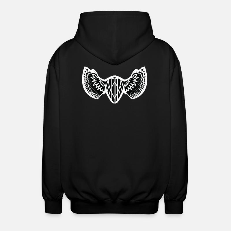 The Mystical Winged Ancient Shield - Unisex Hooded Jacket - black