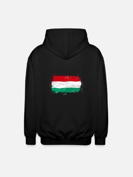Hungary Flag - Unisex Kapuzenjacke - Schwarz