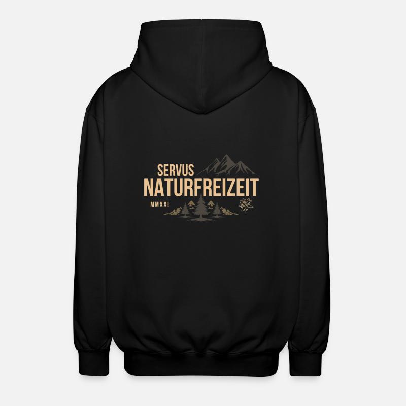 Servus Naturfreizeit 2 - Unisex Kapuzenjacke - Schwarz
