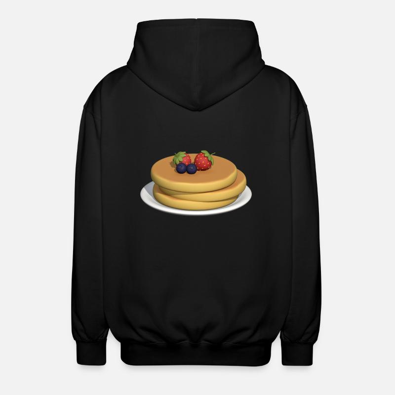 Pancake Stack with Berries - Unisex Hooded Jacket - black