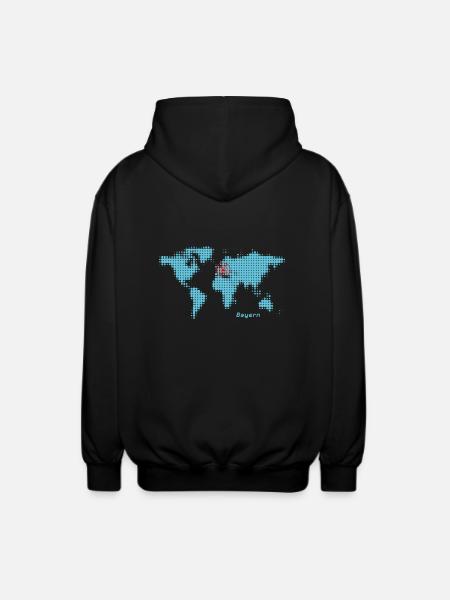 bayern weltkarte - Unisex Kapuzenjacke - Schwarz