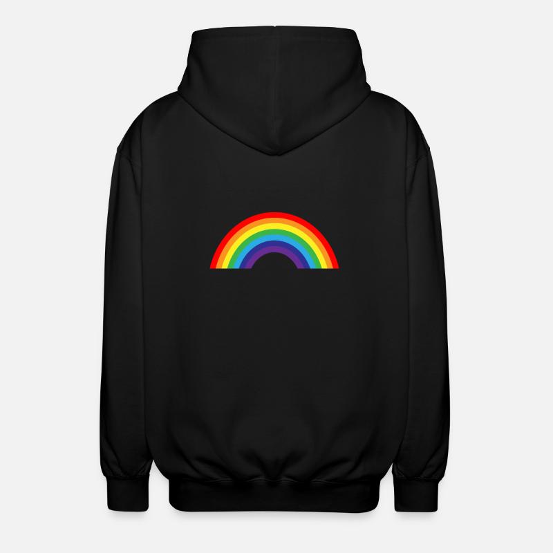Regenbogen - Unisex Kapuzenjacke - Schwarz
