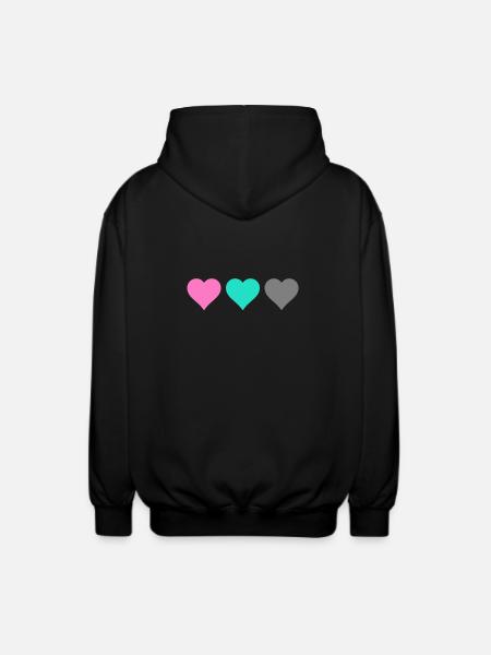 heart - Unisex Hooded Jacket - black
