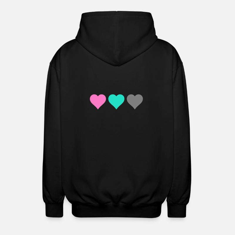 Herz - Unisex Kapuzenjacke - Schwarz