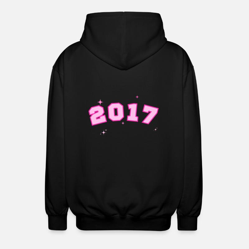 2017 Rosa Stern - Unisex Kapuzenjacke - Schwarz