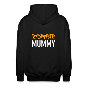 Zombie Mummy - Halloween - Kürbis - Hexe - Horror - Unisex Kapuzenjacke - Schwarz - Hinten - AI Model Male 185 light (185cm)