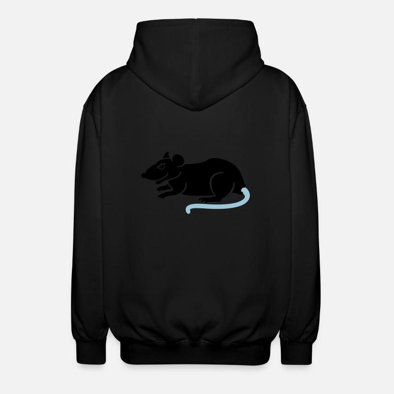 raton / rat (2c) - Veste à capuche unisexe - noir