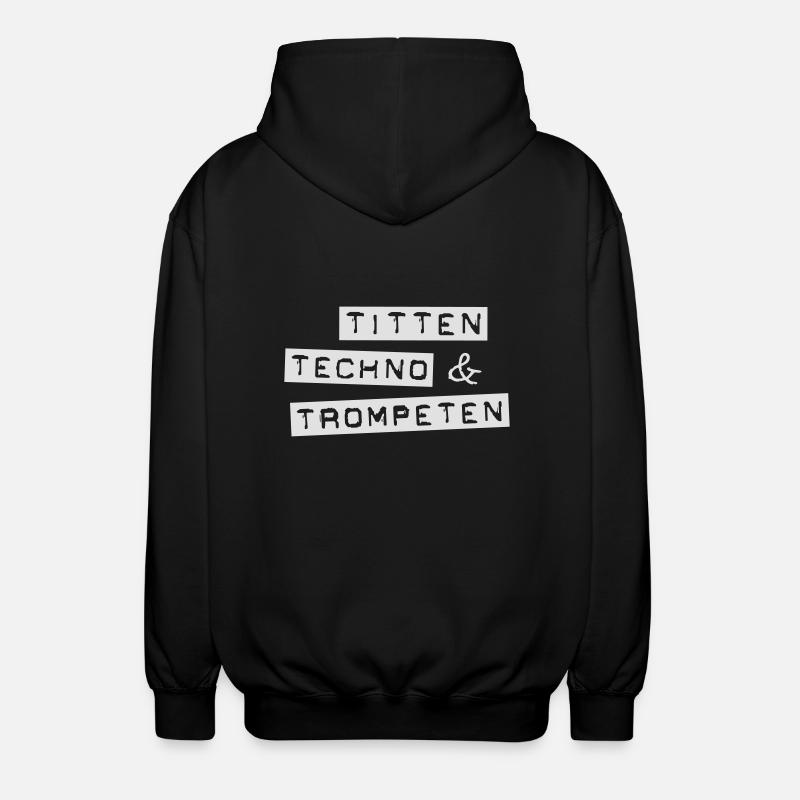 Seins Techno & Trompettes - Veste à capuche unisexe - noir