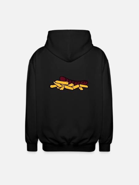 currywurst frite saucisse - Veste à capuche unisexe - noir