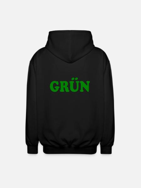 Grün - Unisex Kapuzenjacke - Schwarz