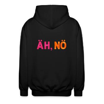 Äh, nö. Äh nö. Einfach nein. No - Unisex Kapuzenjacke - Schwarz - Hinten - AI Model Male 185 light (185cm)