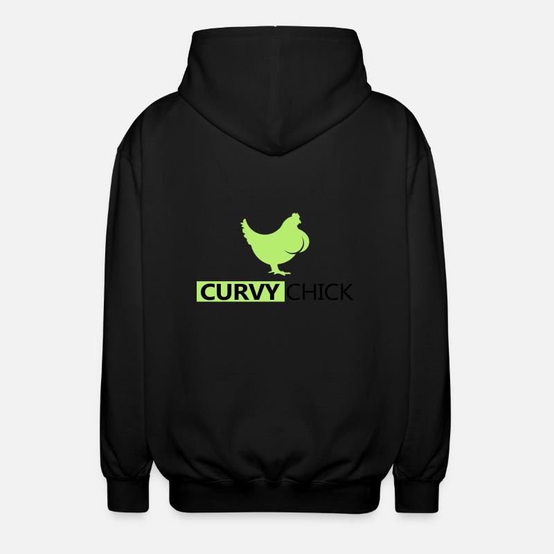 Curvy Chick - Unisex Kapuzenjacke - Schwarz