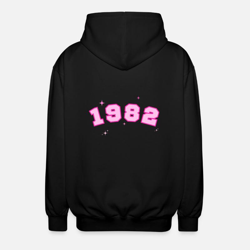 1982 Rose Star - Unisex Hooded Jacket - black