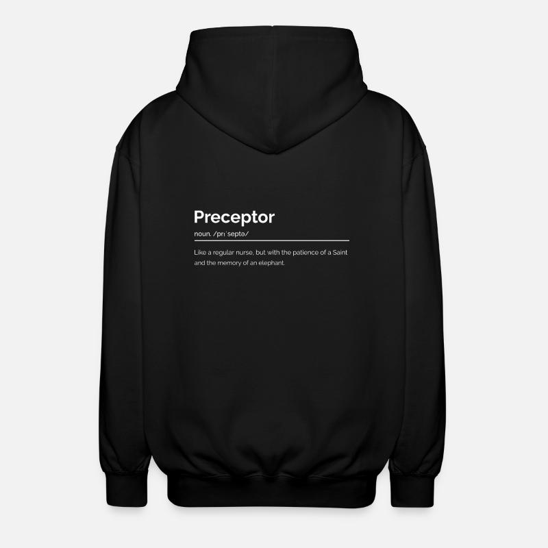 Definition: Preceptor Nurse - Unisex Hooded Jacket - black