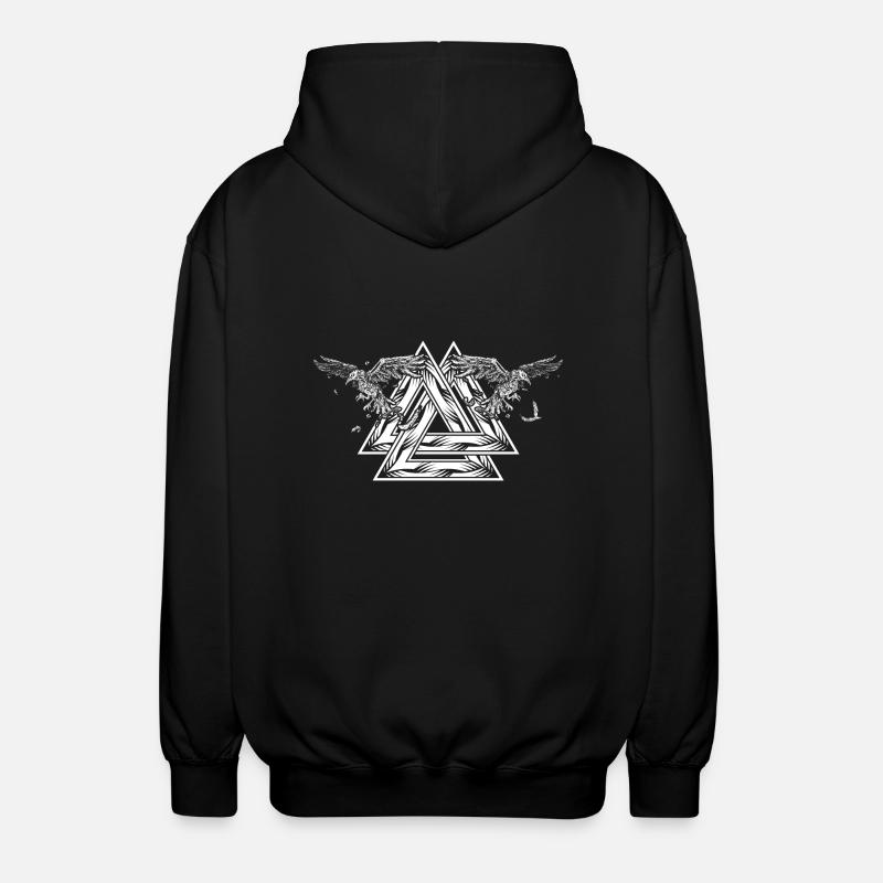 Valknut - Hugin & Munin - Unisex Kapuzenjacke - Schwarz