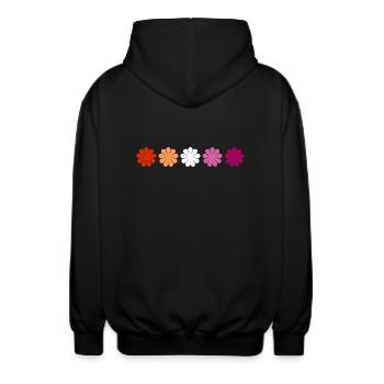 Fleurs subtiles de la fierté lesbienne - Veste à capuche unisexe - noir - Dos - AI Model Male 185 light (185cm)