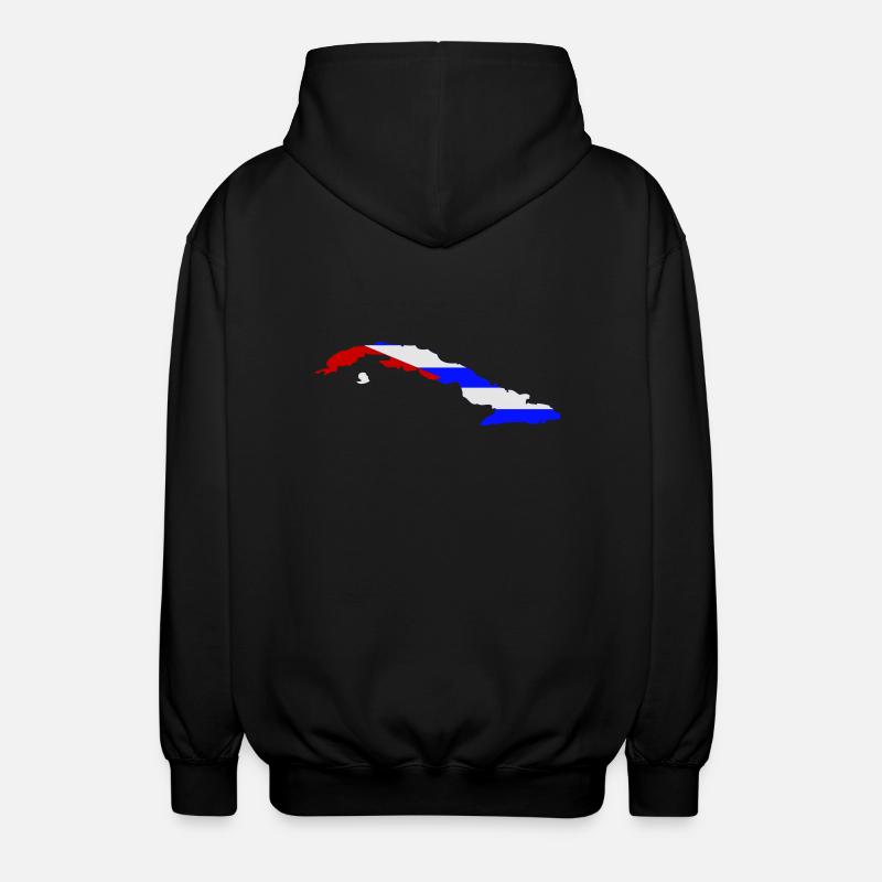 Cuba Shape Flag - Unisex Kapuzenjacke - Schwarz
