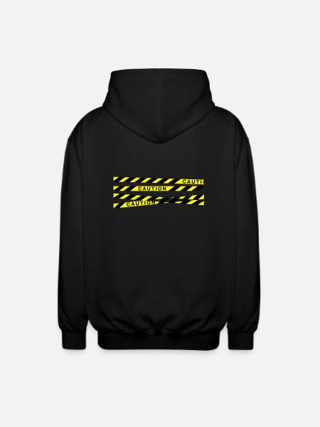 caution_f2 - Unisex Hooded Jacket - black