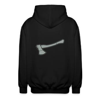 axe - Unisex Hooded Jacket - black - Back - AI Model Male 185 light (185cm)