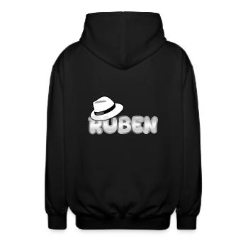 Hut Ruben - Unisex Kapuzenjacke - Schwarz - Hinten - AI Model Male 185 light (185cm)