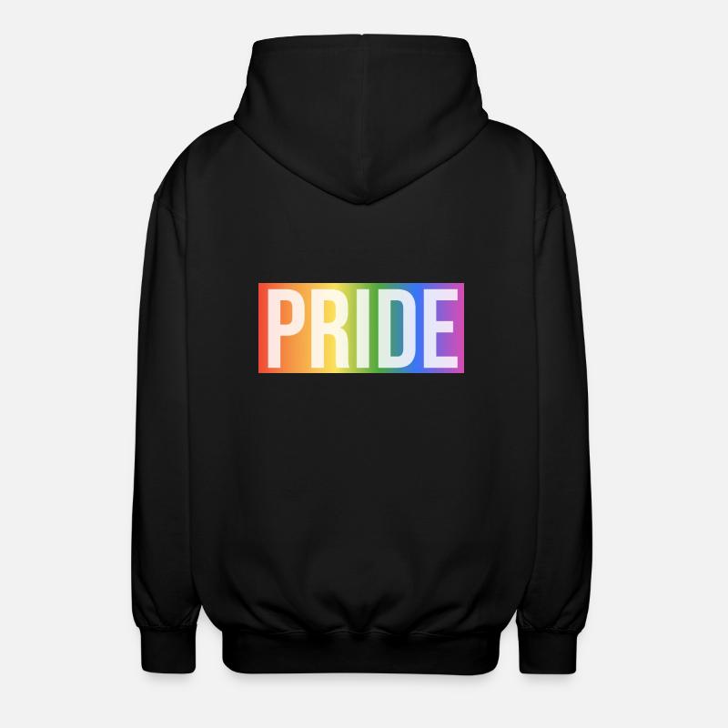 Pride Rainbow Gift - Unisex Hooded Jacket - black