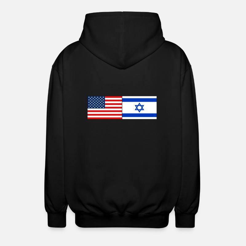 États-Unis, Israël Drapeau - Veste à capuche unisexe - noir
