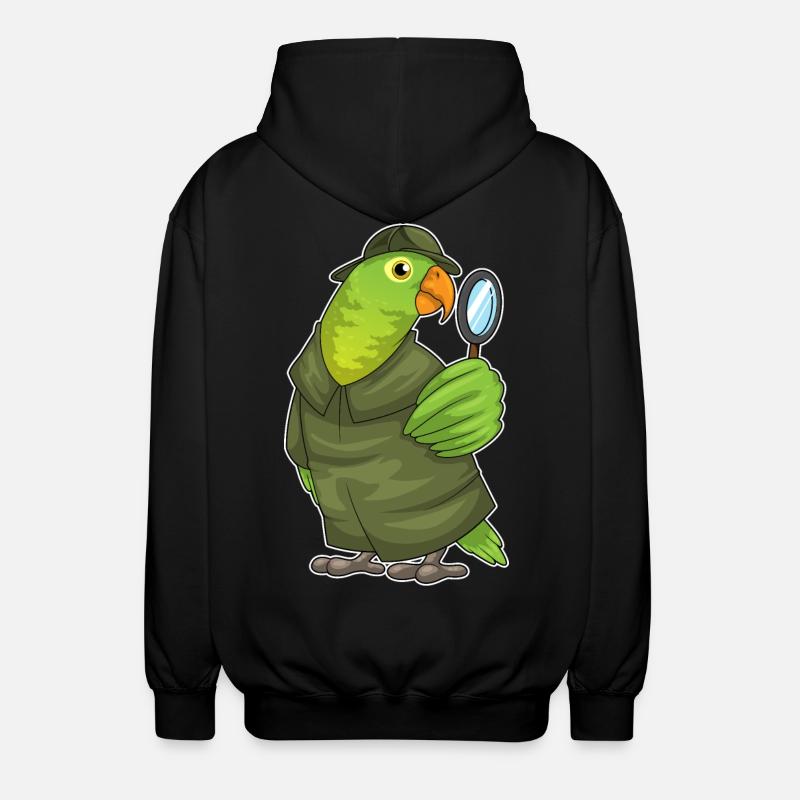 Perroquet Détective Loupe - Veste à capuche unisexe - noir