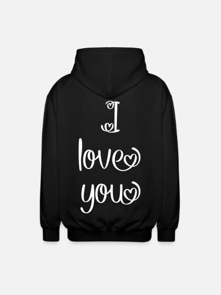 I love you - Unisex Hooded Jacket - black
