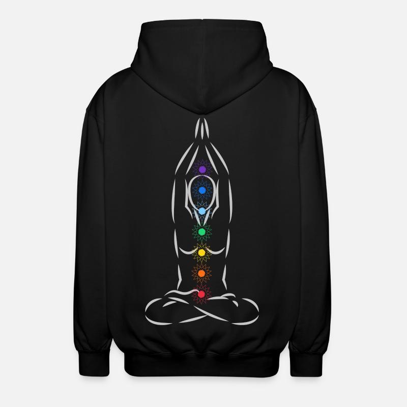 Die 7 Chakren - Unisex Kapuzenjacke - Schwarz