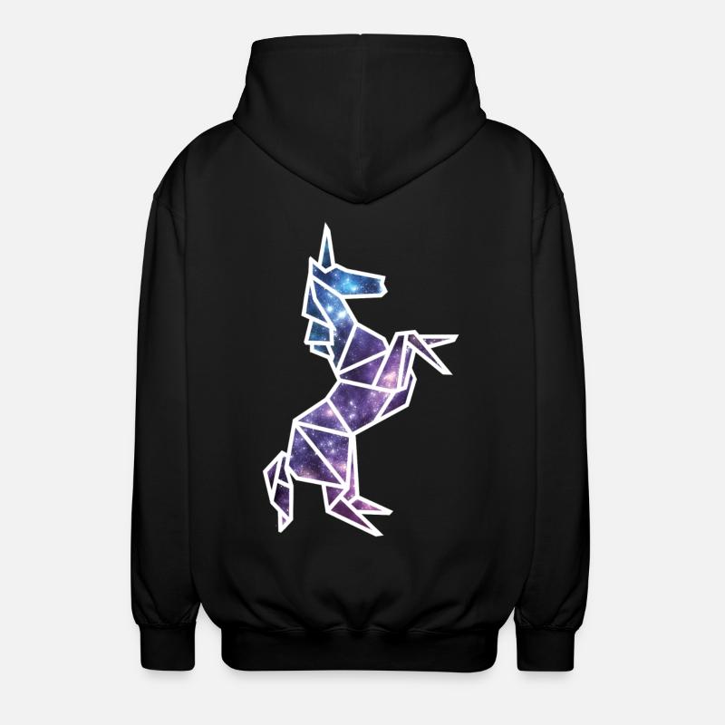 Galaxy Einhorn - Unisex Kapuzenjacke - Schwarz
