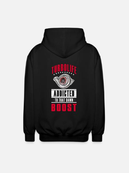 TURBO LIFE - Boost addicted - clean version - Unisex Hooded Jacket - black