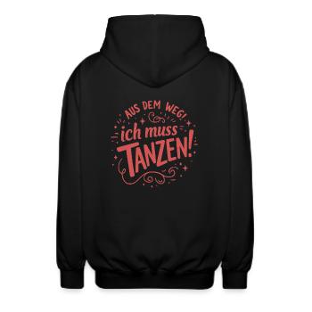 Aus dem Weg - Unisex Kapuzenjacke - Schwarz - Hinten - AI Model Male 185 light (185cm)