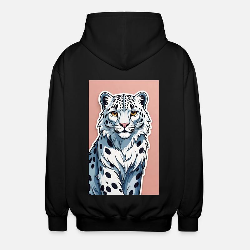 Snow Leopard | Leopard | Predator - Unisex Hooded Jacket - black