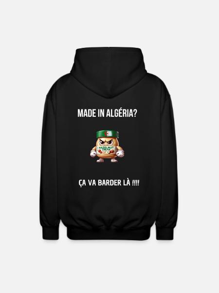 Made in algeria écriture blanche - Veste à capuche unisexe - noir