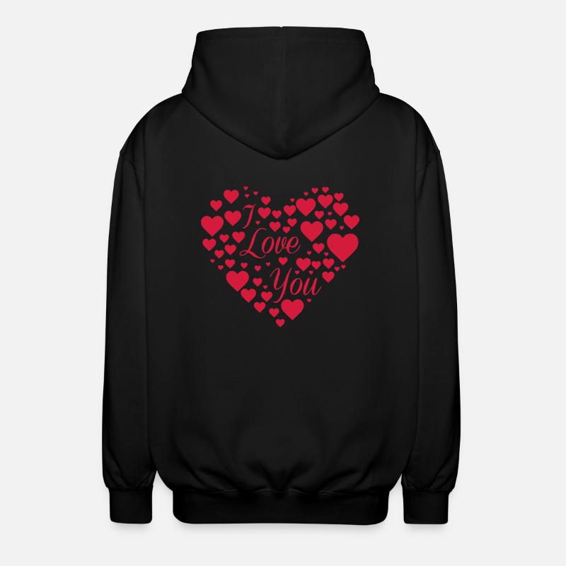 Ich liebe dich - Unisex Kapuzenjacke - Schwarz