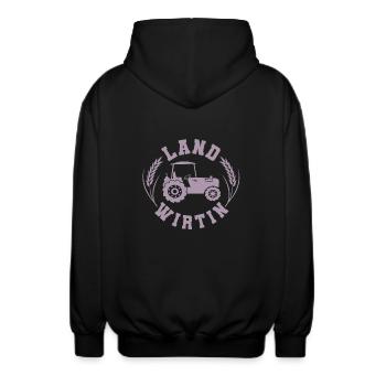 Landwirtin Traktor Trecker - Unisex Kapuzenjacke - Schwarz - Hinten - AI Model Male 185 light (185cm)
