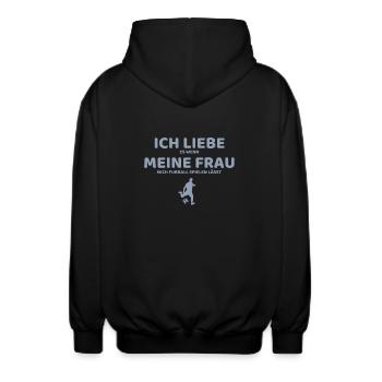 fußball ich liebe meine frau - Unisex Kapuzenjacke - Schwarz - Hinten - AI Model Male 185 light (185cm)