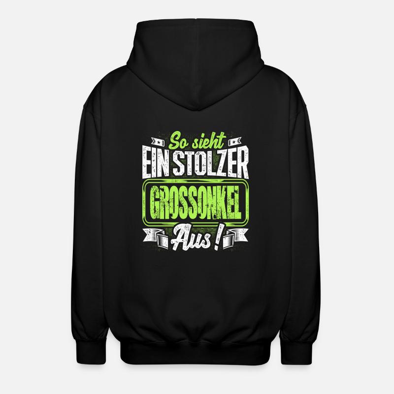 Großonkel - stolz - Unisex Kapuzenjacke - Schwarz