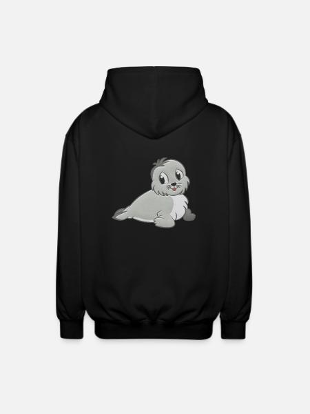 Seal stuffed animal - Unisex Hooded Jacket - black